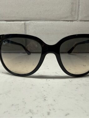 Ray-Ban Black Frame Gradient Brown Lens Women's Sunglasses